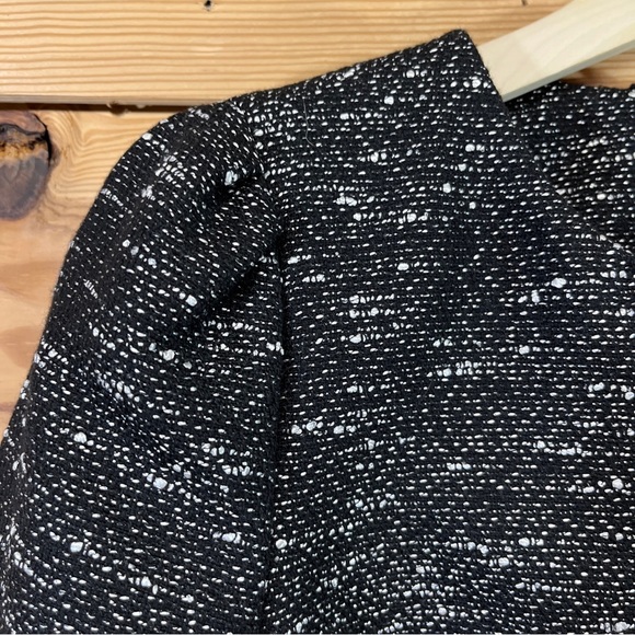 Banana Republic Black Tweed Longline Jacket Petite Small PS Swing Collarless B87 - Picture 3 of 16